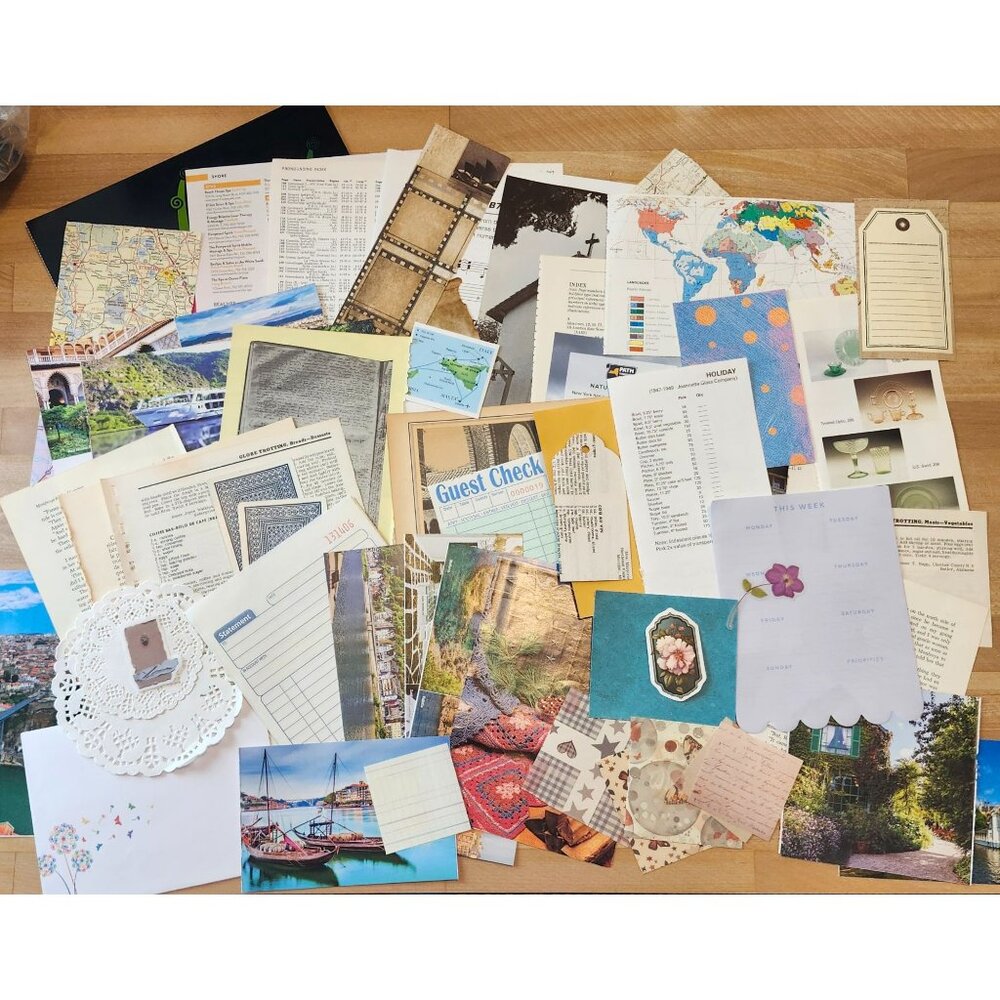 70 + Piece Ephemera Lot Junk Journal Scrapbooking Paper Supplies Mixed Bundle - Picture 2 of 6